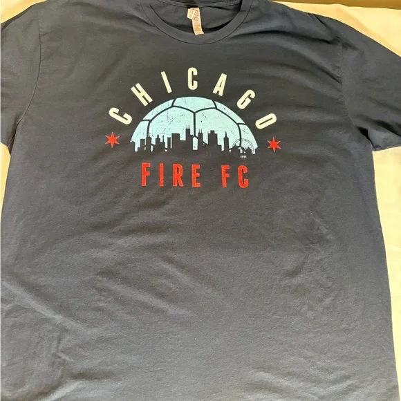 Next Level Apparel Navy Blue Chicago Fire FC Tee - Picture 2 of 10